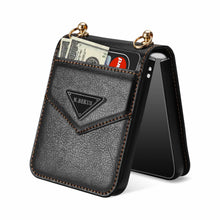 Cargar imagen en el visor de la galería, Samsung Z FLIP 4 Crossbody Phone Case Lychee Flip Leather Slip Card Case
