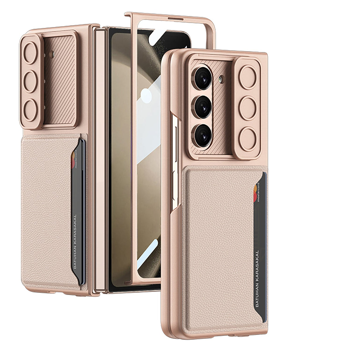 Push Window Cardholder Case For Samsung Galaxy Z Fold5 With Film