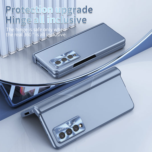 Samsung Galaxy Z Fold4 5G Electroplated Case With Double Hinges and Stylus