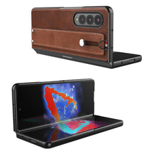 Carregar imagem no visualizador da galeria, Samsung Galaxy Z Fold 3 5G Case Slim Lightweight Genuine Leather Hand Strap Protective Shockproof Cover