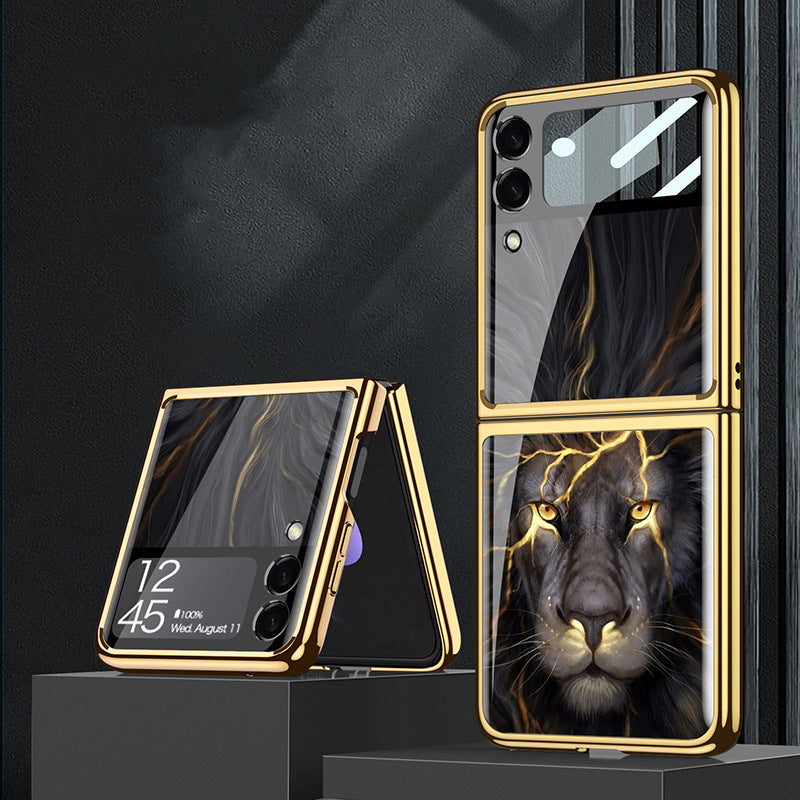 Samsung Galaxy Z Flip 3 5G Case Cover Palting Tempered Glass Hard Full Camera Protection Cover for Z Flip3