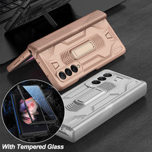 Carregar imagem no visualizador da galeria, Armor Magnetic Screen Glass Case For Samsung Galaxy Z Fold 3 5G Bracket Stand Hard Fold Case Cover For Samsung Z Fold3 Funda