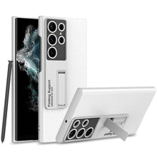 Cargar imagen en el visor de la galería, Carbon fiber Leather Stand Phone Case For Samsung Galaxy S22 Ultra All-included Protection Cover For Galaxy S22 Ultra Case