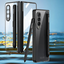 Charger l'image dans la galerie, Front Tempered Glass Case For Samsung Galaxy Z Fold 3 5G Transparent Plating With Pen Slot Cover For Samsung Fold 3 5G Case