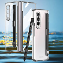 Charger l'image dans la galerie, Front Tempered Glass Case For Samsung Galaxy Z Fold 3 5G Transparent Plating With Pen Slot Cover For Samsung Fold 3 5G Case