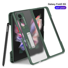 Carregar imagem no visualizador da galeria, Frosted Translucent Case For Samsung Galaxy Z Fold 3 5G Magnetic Holder TPU Frame Hard Back Cover For Galaxy Z Fold3 5G Case