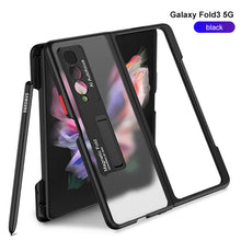 Carregar imagem no visualizador da galeria, Frosted Translucent Case For Samsung Galaxy Z Fold 3 5G Magnetic Holder TPU Frame Hard Back Cover For Galaxy Z Fold3 5G Case