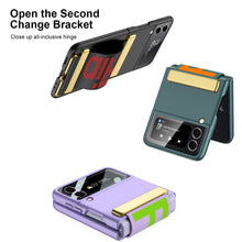 Load image into Gallery viewer, Leather Belts Holder Case For Samsung Galaxy Z Flip 3 5G With Back Screen Protector Hard Cover For Samsung Z Flip 3 5G Case