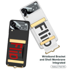 Load image into Gallery viewer, Leather Belts Holder Case For Samsung Galaxy Z Flip 3 5G With Back Screen Protector Hard Cover For Samsung Z Flip 3 5G Case