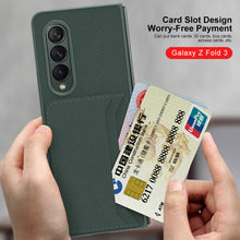 Carregar imagem no visualizador da galeria, Leather Card Package Case For Samsung Galaxy Z Fold 3 5G Anti-knock Protection Hard Cover For Samsung Z Fold3 Case Coque