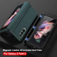 Charger l'image dans la galerie, Leather Magnetic Frame Case Cover For Samsung Galaxy Z Fold 3 5G All-Included Hard Phone Cover For Samsung Z Fold3 5G Case