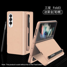 Charger l'image dans la galerie, Leather Pen Holder Case For Samsung Galaxy Z Fold 3 5G Anti-knock All-included Protection Cover For Samsung Z Fold3 5G Case