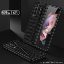 Charger l'image dans la galerie, Leather Pen Slot Bag Case For Samsung Galaxy Z Fold 3 5G Ultra-thin Anti-knock Protection Cover For Samsung Z Fold3 5G Case