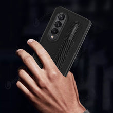 Charger l'image dans la galerie, Leather Pen Slot Bag Case For Samsung Galaxy Z Fold 3 5G Ultra-thin Anti-knock Protection Cover For Samsung Z Fold3 5G Case