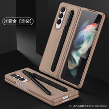 Charger l'image dans la galerie, Leather Pen Slot Bag Case For Samsung Galaxy Z Fold 3 5G Ultra-thin Anti-knock Protection Cover For Samsung Z Fold3 5G Case