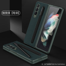 Charger l'image dans la galerie, Leather Pen Slot Bag Case For Samsung Galaxy Z Fold 3 5G Ultra-thin Anti-knock Protection Cover For Samsung Z Fold3 5G Case