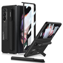 Carregar imagem no visualizador da galeria, Luxury Leather All-included Protection Cover For Samsung Galaxy Z Fold 3 Case Pen Holder Stander Plastic For Galaxy Z Fold3