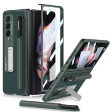 Carregar imagem no visualizador da galeria, Luxury Leather All-included Protection Cover For Samsung Galaxy Z Fold 3 Case Pen Holder Stander Plastic For Galaxy Z Fold3