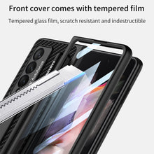 Carregar imagem no visualizador da galeria, Luxury Leather All-included Protection Cover For Samsung Galaxy Z Fold 3 Case Pen Holder Stander Plastic For Galaxy Z Fold3