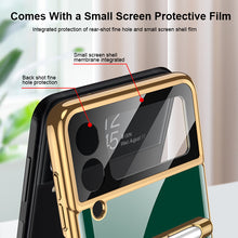 Load image into Gallery viewer, Luxury Plating Cover For Samsung Galaxy Z Flip 3 Case Back Protector Film With Ring Stand Hard Cover For Galaxy Z Flip3 Case