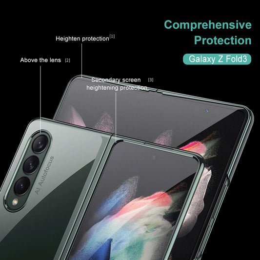 Luxury Plating Flip Case For Samsung Galaxy Z Fold 2 3 5G HD Transparent Shockproof Hard Cover For Samsung Z Fold3 5G Case