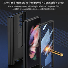 Charger l'image dans la galerie, Magnetic Hinge All-included Pen Case For Samsung Galaxy Z Fold 3 Case Screen Tempered Glass Stand For Galaxy Z Fold3 Cover