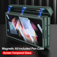 Charger l'image dans la galerie, Magnetic Hinge All-included Pen Case For Samsung Galaxy Z Fold 3 Case Screen Tempered Glass Stand For Galaxy Z Fold3 Cover