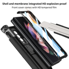 Cargar imagen en el visor de la galería, Magnetic Hinge Frame Pen Case Cover For Samsung Galaxy Z Fold 3 All-included Tempered Glass Plastic Case For Samsung Z Fold3