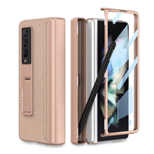 Carregar imagem no visualizador da galeria, Magnetic Leather Screen Glass All-included Cover For Samsung Galaxy Z Fold 3 Pen Case Holder Phone Case For Galaxy Z Fold3