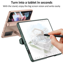 Carregar imagem no visualizador da galeria, Magnetic Leather Screen Glass All-included Cover For Samsung Galaxy Z Fold 3 Pen Case Holder Phone Case For Galaxy Z Fold3