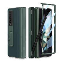 Carregar imagem no visualizador da galeria, Magnetic Leather Screen Glass All-included Cover For Samsung Galaxy Z Fold 3 Pen Case Holder Phone Case For Galaxy Z Fold3