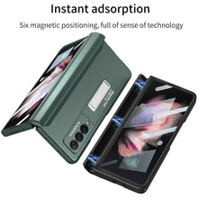 Charger l'image dans la galerie, Magnetic Tempered Glass Stand Case For Samsung Galaxy Z Fold Flip 3 Bracket Stand Hard Phone Cover For Samsung Fold3