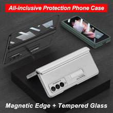 Charger l'image dans la galerie, Magnetic Tempered Glass Stand Case For Samsung Galaxy Z Fold Flip 3 Bracket Stand Hard Phone Cover For Samsung Fold3