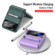 Lade das Bild in den Galerie-Viewer, Magnetic hinge Slim Case For Samsung Galaxy Z Flip 3 5G With Capacitive Pen Slot Plastic Phone Cover For Galaxy Z Flip3 Case