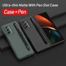 Lade das Bild in den Galerie-Viewer, Ultra-Thin Plastic With Slot Case For Samsung Galaxy Z Fold 2 5G Anti-knock Phone Cover For Galaxy Z Fold2 Case Included Pen