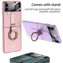 Lade das Bild in den Galerie-Viewer, Ultra-thin Back Screen Glass Case Cover For Samsung Galaxy Z Flip 3 5G Case Finger-Ring Plastic Hard Cover For Samsung Flip3