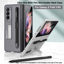 Cargar imagen en el visor de la galería, Ultra-thin Stand Holder Case For Samsung Galaxy Z Fold 3 5G With Pen Slot Shockproof Hard Cover For Samsung Z Fold 3 Case