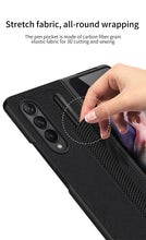 Charger l'image dans la galerie, Leather Pen Slot Bag Case For Samsung Galaxy Z Fold 3 5G Ultra-thin Anti-knock Protection Cover For Samsung Z Fold3 5G Case