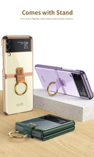 Charger l'image dans la galerie, Luxury Transparent Plating Case Cover For Samsung Galaxy Z Flip 3 5G Case Ring Stand Hard Phone Cover For Galaxy Z Flip3 5G