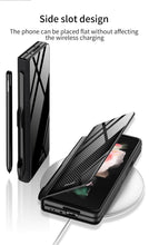 Load image into Gallery viewer, Samsung Galaxy Z Fold 3 Case With S Pen Holder Slot Leather and Tempered Glass Flip Stand Cover For Galaxy Z Fold 3