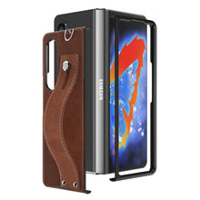 Carregar imagem no visualizador da galeria, Samsung Galaxy Z Fold 3 5G Case Slim Lightweight Genuine Leather Hand Strap Protective Shockproof Cover