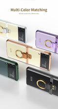 Charger l'image dans la galerie, Luxury Transparent Plating Case Cover For Samsung Galaxy Z Flip 3 5G Case Ring Stand Hard Phone Cover For Galaxy Z Flip3 5G