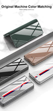 Carregar imagem no visualizador da galeria, Leather Tempered Glass Case For Samsung Galaxy Z Fold 3 5G Cover Luxury Holster Anti-knock Hard For Samsung Z Fold3 5G Case