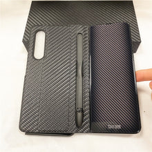 Load image into Gallery viewer, Samsung Galaxy Z Fold 3 Case With S Pen Holder Slot Leather and Tempered Glass Flip Stand Cover For Galaxy Z Fold 3