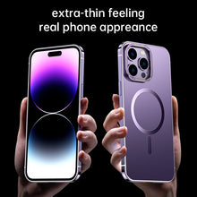 Cargar imagen en el visor de la galería, Magnet Magnetic Case Wireless Charge For IPhone 14 Pro Max Case 14 TPU Cover Shockproof Metal Frame Phone Case