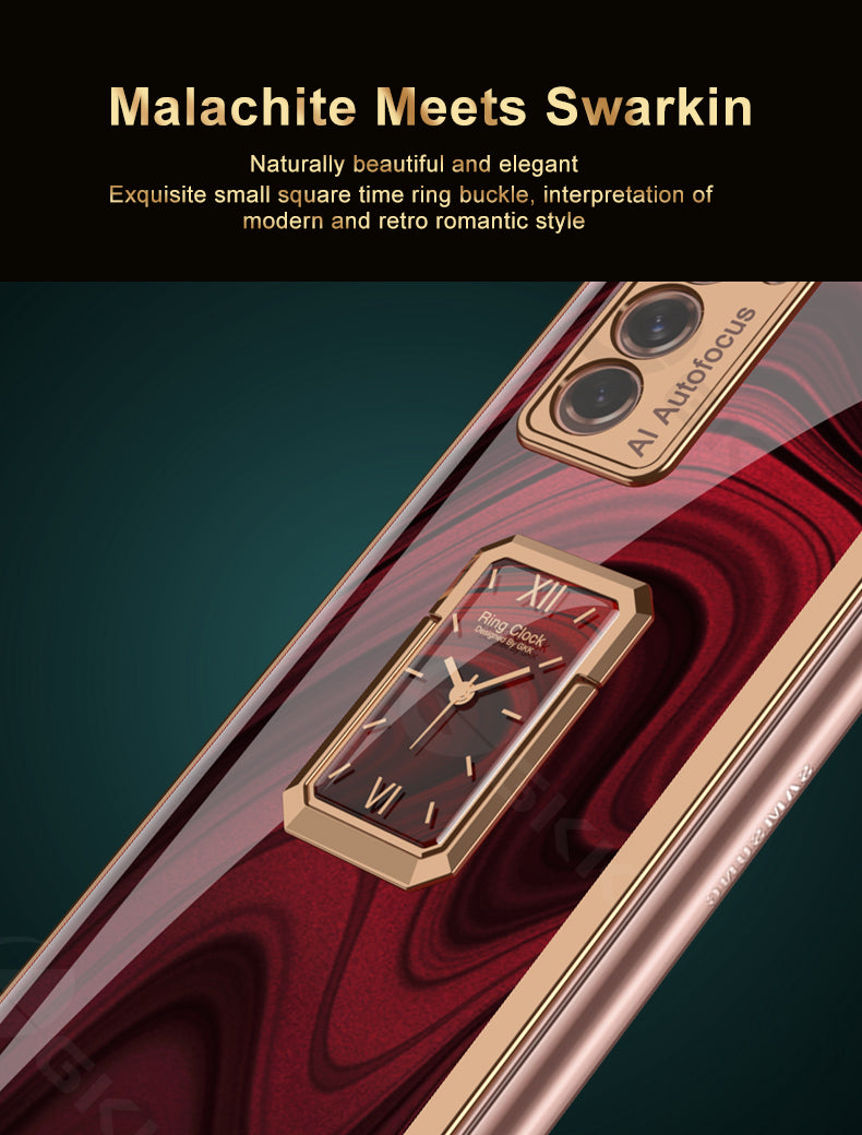 Luxury Plating Tempered Glass Case For Samsung Galaxy Z Fold 2 3 Case With Ring Stand Protection Cover For Galaxy Z Fold 2 3
