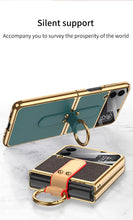Load image into Gallery viewer, Plating Leather Strap Case For Samsung Galaxy Z Flip 3 5G With Back Screen Protector Hard Cover For Samsung Z Flip 3 5G Case
