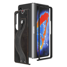 Carregar imagem no visualizador da galeria, Samsung Galaxy Z Fold 3 5G Case Slim Lightweight Genuine Leather Hand Strap Protective Shockproof Cover