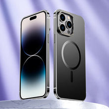 Cargar imagen en el visor de la galería, Magnet Magnetic Case Wireless Charge For IPhone 14 Pro Max Case 14 TPU Cover Shockproof Metal Frame Phone Case