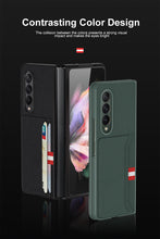 Carregar imagem no visualizador da galeria, Leather Card Package Case For Samsung Galaxy Z Fold 3 5G Anti-knock Protection Hard Cover For Samsung Z Fold3 Case Coque